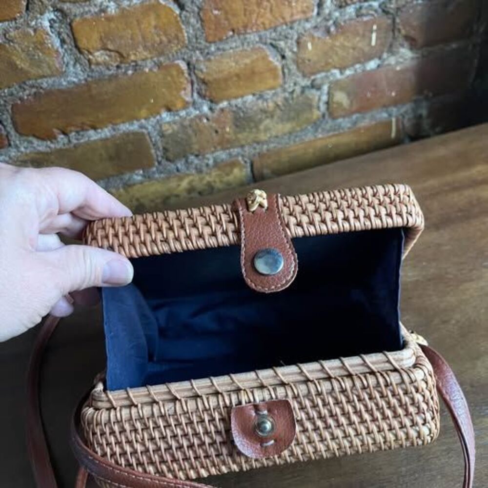 Mini Woven Rattan Square Bag - Picture 2 of 10